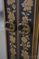 70937: EJ VICTOR Chinoiserie Eglomise Mirror Door Bar Cabinet