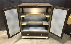 Jeffery Bilhuber For Henredon “Barclay Street” Bar Cabinet; Walnut & Nickel Trim