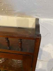 Antique English Mahogany Hanging Cupboard With Glass Doors