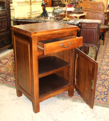 French Antique Chestnut Cabinet with One Door & One Drawer