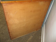 FRENCH Tambour Fronted ANTIQUE Tiger Oak Green Leather Top Filing Cabinet