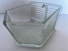 Rare Antique Vintage Large Original Poncet Glass Dry Scoop for Hoosier Cabinet