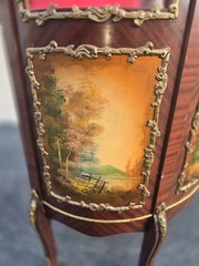Vintage French Louis XVI Vitrine Curio Display Cabinet w Brass Ormolu