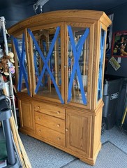 ‘China Cabinet’ with glass doors W/ Bottom Draws ~ With Light ~ Pickup Only