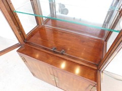 Henredon Scene One Campaign Style Light 2 Pc Curio Cabinet 82″h X 32″w “A”
