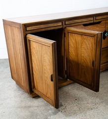Mid Century Danish Modern Credenza Dresser Basic Witz Wood 3 Drawer Danish Mcm