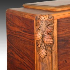 VINTAGE FRENCH ART DECO CONSOLE CABINET WALNUT BRASS MOUNTS FRANCE 20TH C.