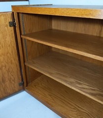 Vintage Rustic Country Mission Oak Wood Rolling Cabinet Dry Sink Bar Cart Shelf