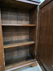 c. 1780 mortise, pegged walnut two piece twelve pane cupboard two drawers.