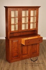 D.R. Dimes Cherry Two Piece Step Back Country Hutch Cabinet