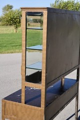 Antique Medical Cabinet Apothecary Medicine Glass Display Case industrial Vtg