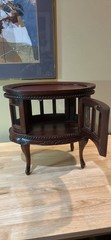 Victorian Dual Door SALESMAN SAMPLE Wood Glass CURIO Cabinet Table TRAY 15.5”H