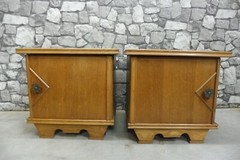 Wooden Mid Century Vintage Bedside Cabinets pair Bedside Table Restored