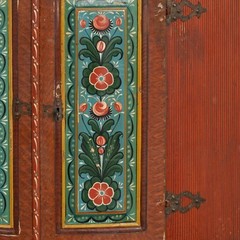Original Painted Swedish Mora Clock Corner Cabinet, circa 1820-40