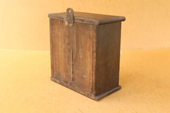 Vintage Clock Antique Wood Box Case for Alarm Clock Wall Cupboard Chest 1950s.