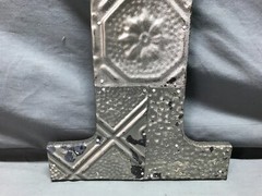 Decorative Salvage Tin Ceiling 16″ Patchwork Silver Metal VTG Letter I 219-25B