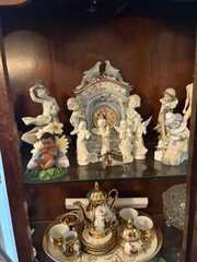 Black Forest Maple Cabinet Antique With All Natural Figurines From Europe