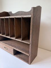 Old Time Wood Wooden Desk Office Letter Drawer Box Organizer | Ready to Hang