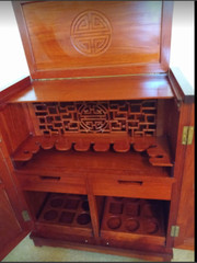 BEAUTIFUL ANTIQUE MID-CENTURY MODERN 1967 GEORGE ZEE Co ORIENTAL DRY BAR CABINET