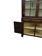 Antique Cherry 2 part corner cupboard cabinet original surface 1820 Pa 16 Light