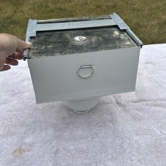 VINTAGE WHITE HOOSIER METAL SUGAR BIN FOR CABINET