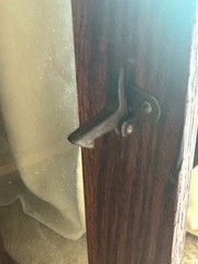 Antique Oak (4) Shelf Glass Door Cabinet