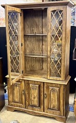 Vintage 1970’s Dining Room China Cabinet Hutch w/ Upper Display Case – 74x45x16