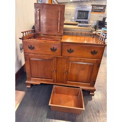 Sprague & Carleton Solid Rock Maple Dry Sink – Rare 1950s Keene, NH Cabinet
