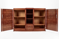 Antique Art Deco Tall Mahogany Wood Storage or Bar Cabinet 1940s