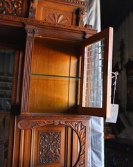 Antique Highly Carved Victorian Oak Sideboard – original finish
