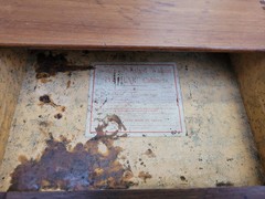 Early 20th Walnut Collectors Curio Cabinet Stones “Popular” 4 Drawers & Key