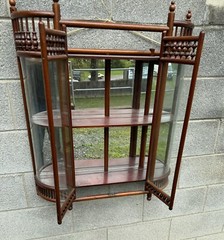 VICTORIAN STICK & BALL MAHOGANY HANGING CABINET