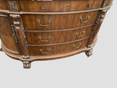 66397 Large Bow Glass PULASKI 2 Piece Curio Cabinet