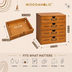 Stackable Desk Storage with 4 Drawers