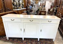 French Antique Louis XVI Painted White Sideboard / Buffet