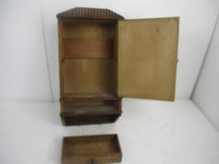 Kitchen Apothecary Medicine Bathroom Wall Cabinet Ornate Hand Carved Wood Bevele