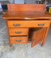 Antique Oak commode cabinet
