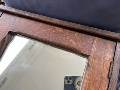 Antique Solid Oak Bathroom Medicine Apothecary Pharmaceutical Cabinet w/ Mirror