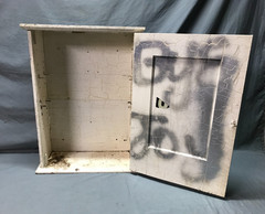VTG Shabby 19X26 Wood Wall Mounted Medicine Cabinet Chic Old Cupboard 1225-25B