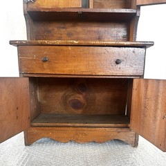 18″ TALL SALESMAN SAMPLE MINIATURE Wood HOOSIER CABINET Antique Vintage RARE