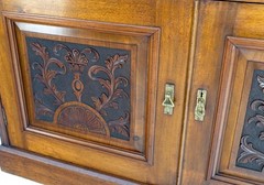Large Walnut Victorian Secretary Bureau Cabinet Letter Shelves Bottom Storage