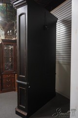 69061: MARGE CARSON Monumental Black Painted Finish China Cabinet