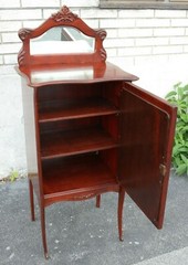 19th Century Cherry wood Cabinet with 2 Mirrors and Key