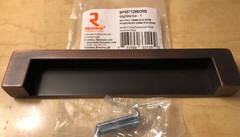 One Brushed Copper Dark Chocolate Brown Metal Drawer Pull W/ Cabinet Hardware
