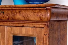 Antique French Louis Philippe Burl Wood Vitrine Cabinet