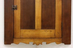 Farmhouse Antique Walnut Medicine Corner Bath Wall Cabinet #53614
