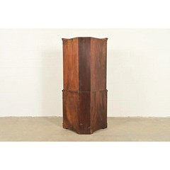 Drexel Georgian Mahogany Bow Front Corner Cabinet, 1950s