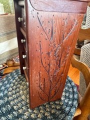 Vintage Antique Hand Made Wooden Multi Drawer Hanging Cabinet Carved Studded