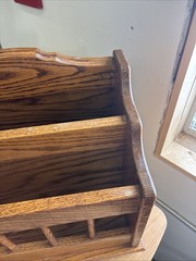 Mid Century Solid Oak Magazine Rack / Magazine Stand Handmade Beautiful Detail