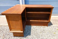 Antique Quarter Sawn Oak L Shaped General Store Counter Bar 1920s